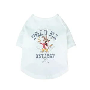 ralph lauren dog t-shirt white back view