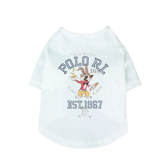 ralph lauren dog t-shirt white back view