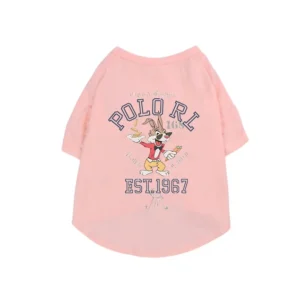 ralph lauren dog t-shirt pink back view