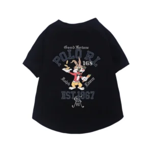 ralph lauren dog t-shirt black back view