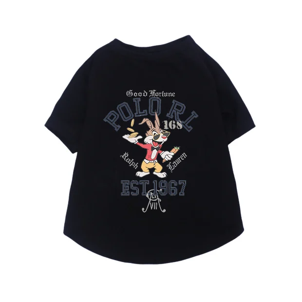 ralph lauren dog t-shirt black back view