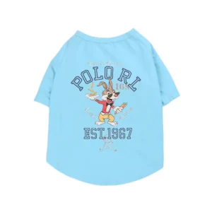 ralph lauren dog t-shirt light blue back view