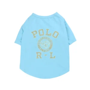 ralph lauren dog t-shirt light blue back view