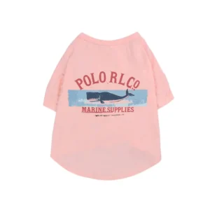 ralph lauren dog t-shirt pink back view