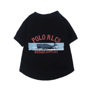 ralph lauren dog t-shirt black back view