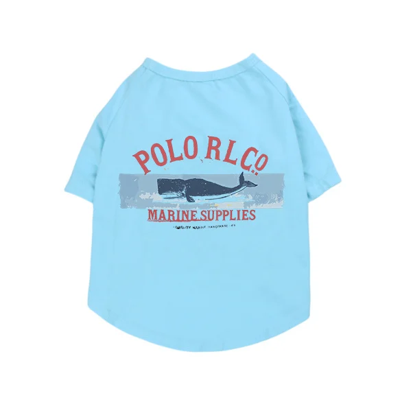 ralph lauren dog t-shirt light blue back