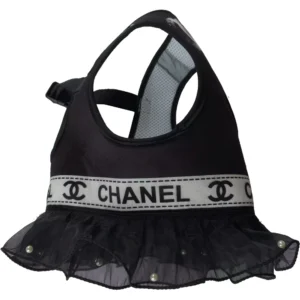 chanel dog harness dress black side view