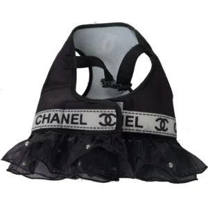 chanel dog harness dress black detail