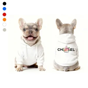 Chewnel Paris Perfume Bottle Designer Dog Hoodie in white