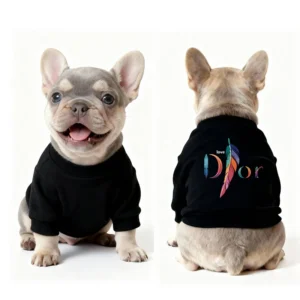 dior dog sweatshirt black feather logo