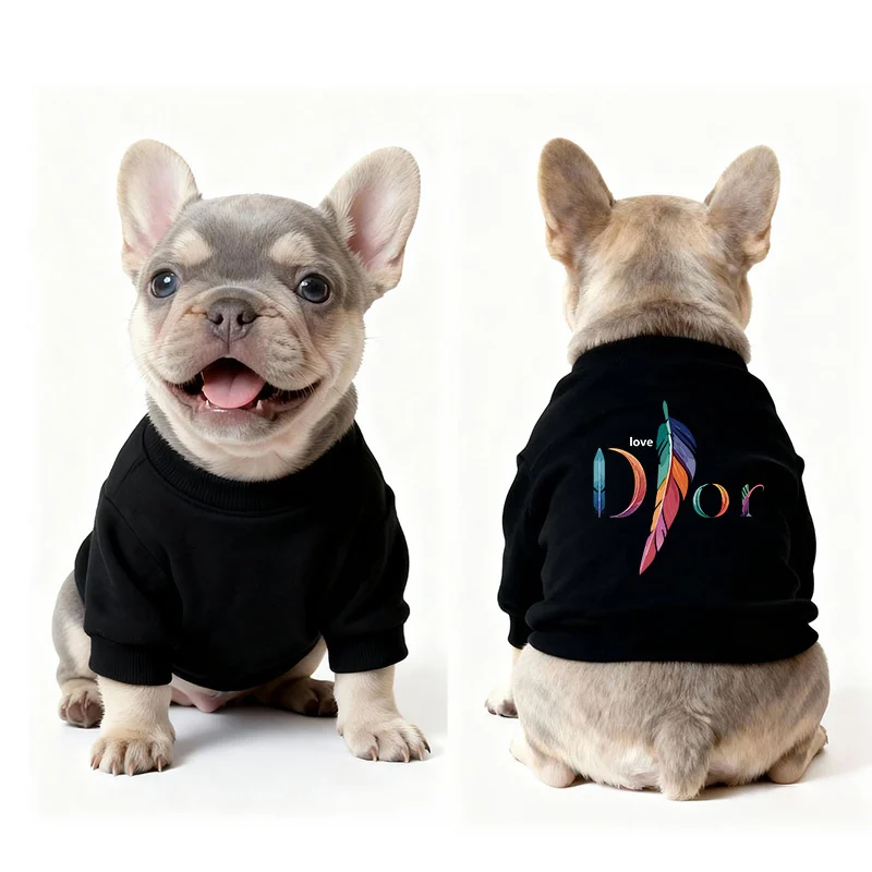 dior dog sweatshirt black feather logo