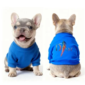 dior dog sweatshirt blue feather logo