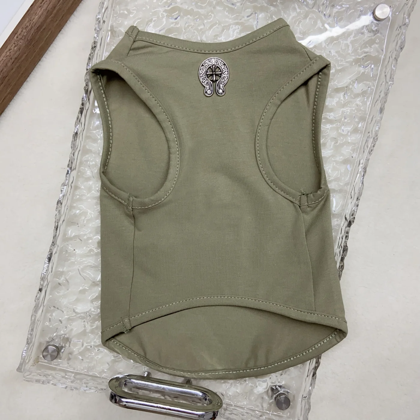 chrome hearts dog tank top charm detail