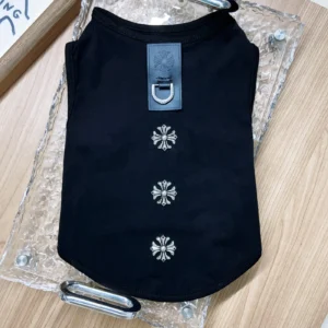 chrome hearts dog tank top black front view