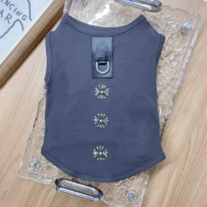 chrome hearts dog tank top dark gray front