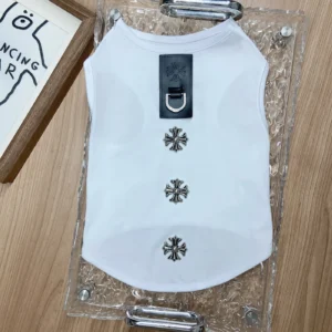 chrome hearts dog tank top white front view