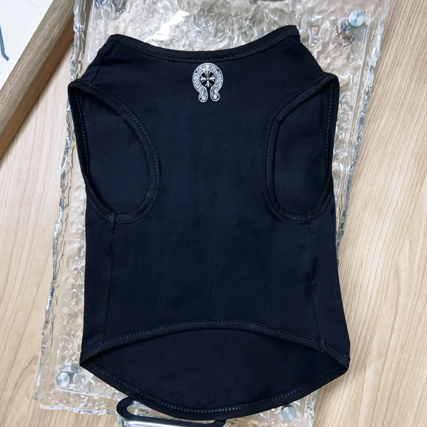 chrome hearts dog tank top black back view