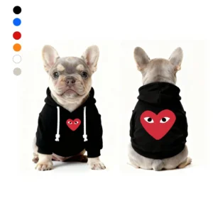 comme des garcons dog hoodie black front and back