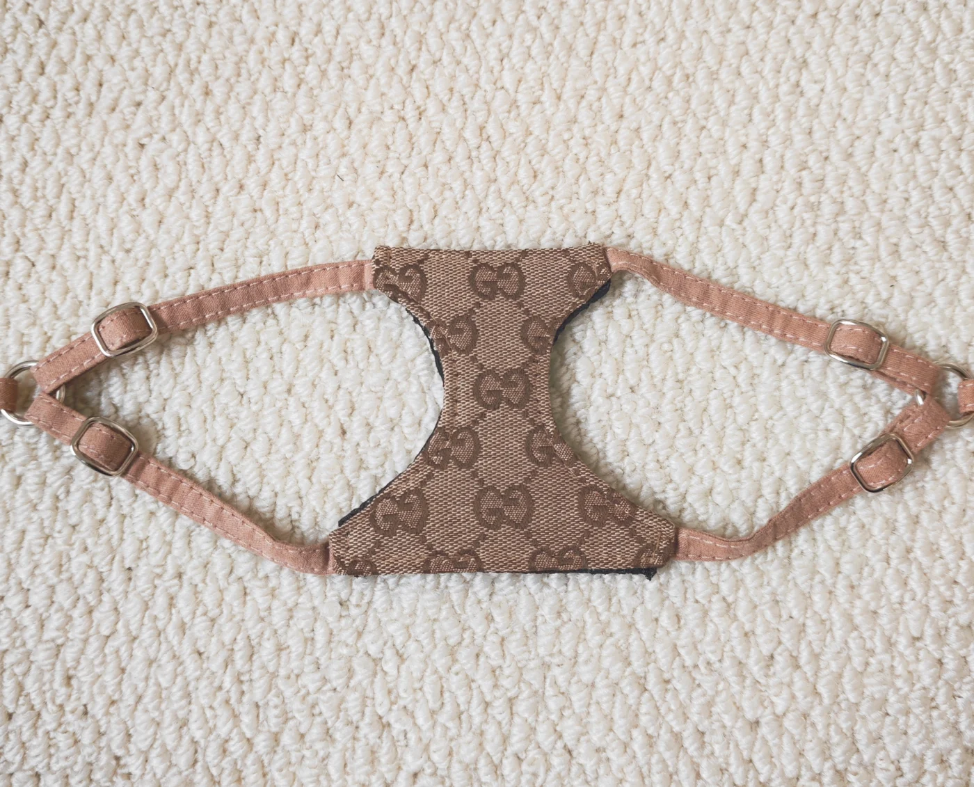 gucci step in dog harness beige monogram