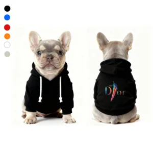 dior dog hoodie black front and back