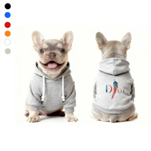 dior dog hoodie gray feather logo