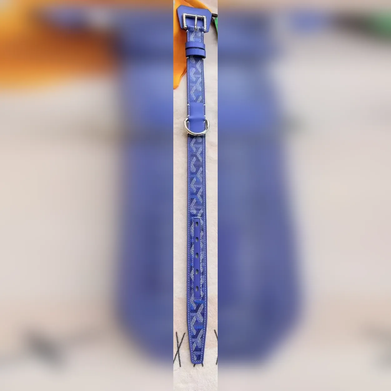 goyard dog collar and leash set blue