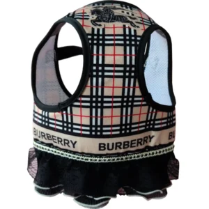 burberry plaid dog harness dress lace skirt