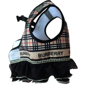 burberry dog harness dress beige side view