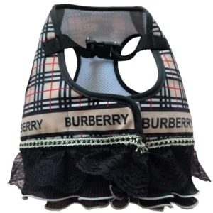 burberry dog harness dress beige back view
