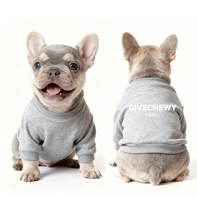 givenchy dog sweatshirt gray front and back