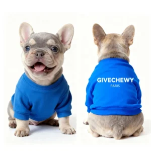 givenchy dog sweatshirt blue front and back
