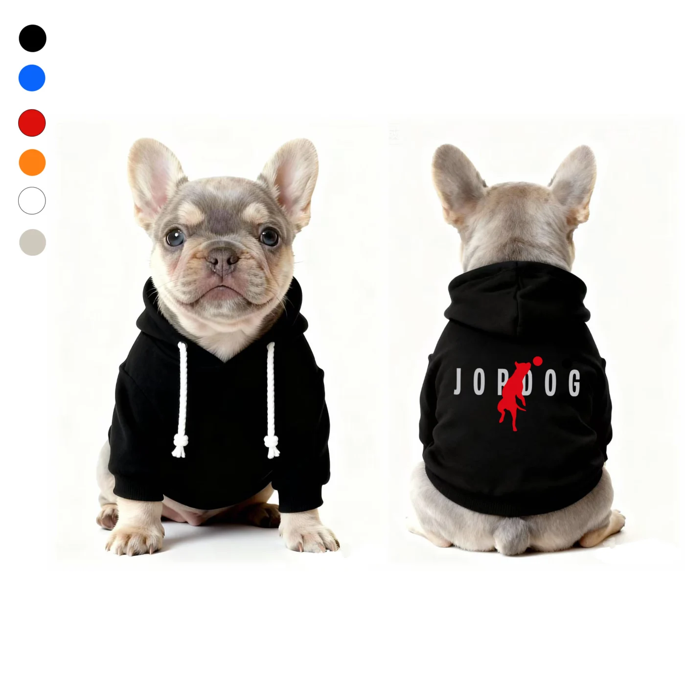 air jordan dog hoodie black front and back