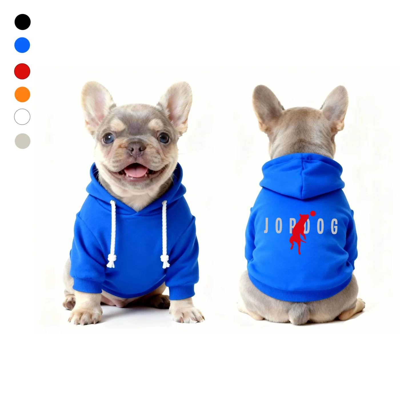 air jordan dog hoodie blue front and back