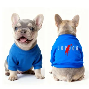 air jordan dog sweatshirt blue front and back