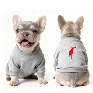 air jordan dog sweatshirt gray front and back