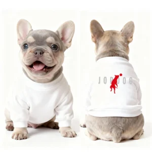 air jordan dog sweatshirt white front and back