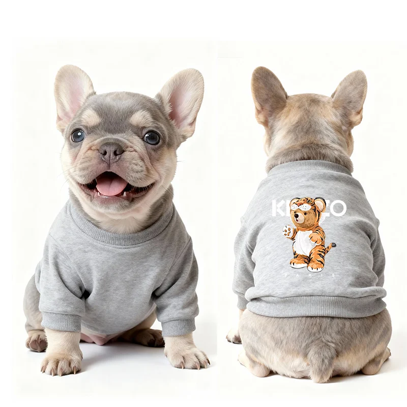 kenzo dog sweatshirt gray tiger bear back