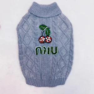 miu miu dog sweater gray front view