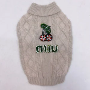 miu miu dog sweater beige front view