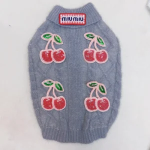 miu miu dog sweater cherry detail