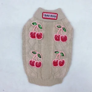 miu miu cherry dog sweater close up
