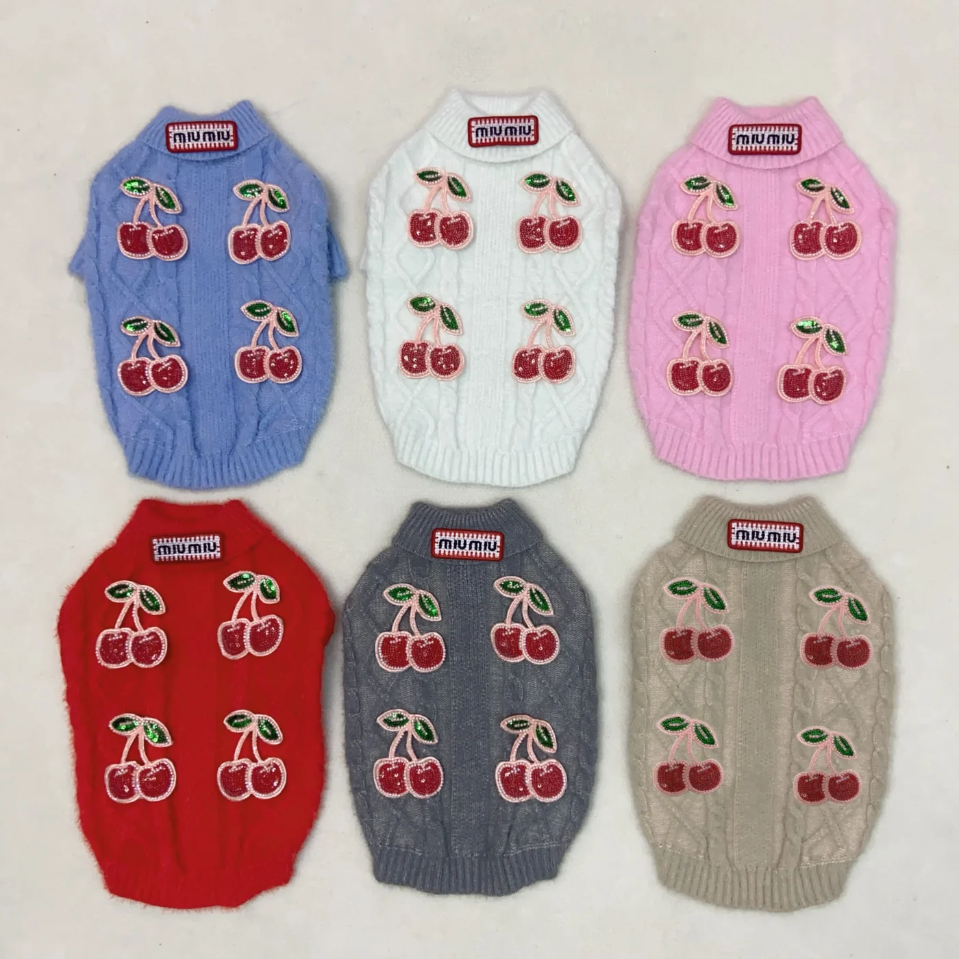 miu miu dog sweater knit texture detail