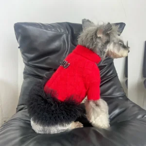 miu miu dog sweater dress cable knit