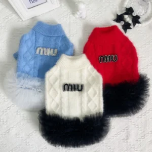 miu miu dog sweater dress fuzzy knit