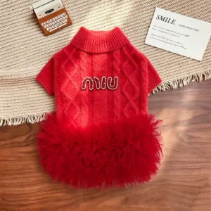 miu miu dog sweater dress red lifestyle