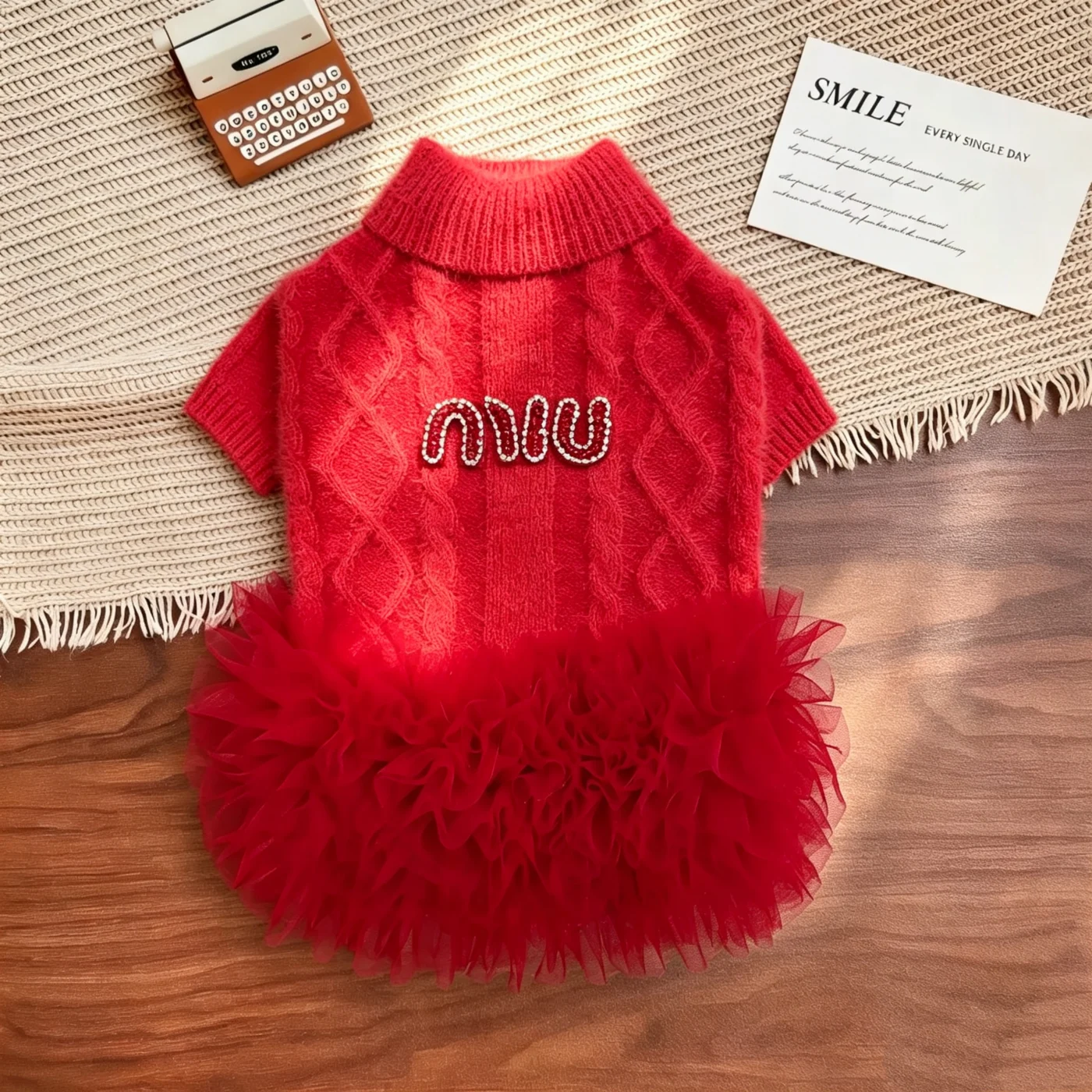 miu miu dog sweater dress red lifestyle