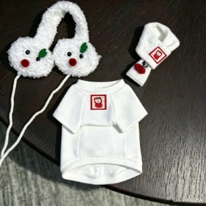 gucci dog sweatshirt and scarf white front