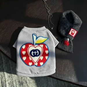 gucci dog sweatshirt gray apple back view