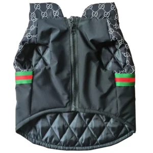 gucci dog vest black front view