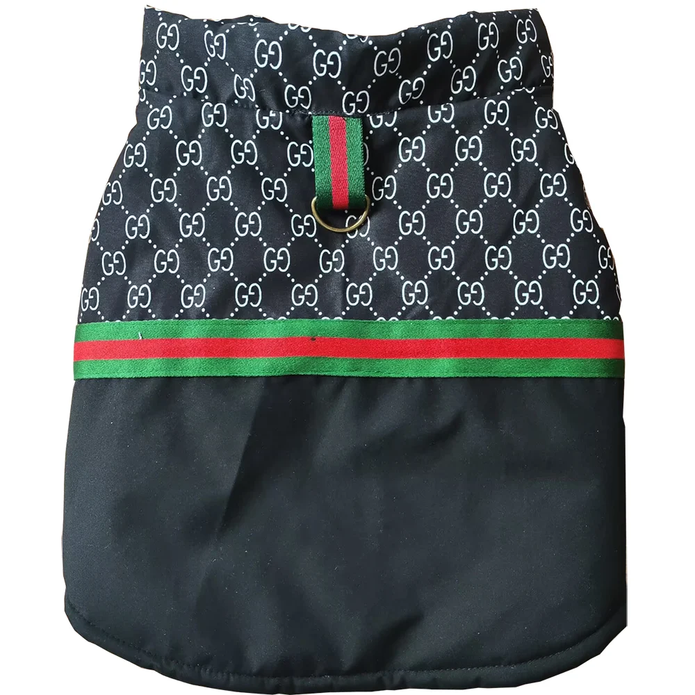 gucci dog vest black back view